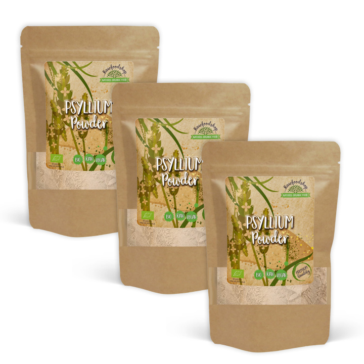 Psyllium Pulver ØKO 500g x 3 pakker i gruppen Råvarer & Drikke / Baking / Ingredienser Annet hos Rawfoodshop Scandinavia AB (235925-SET3)