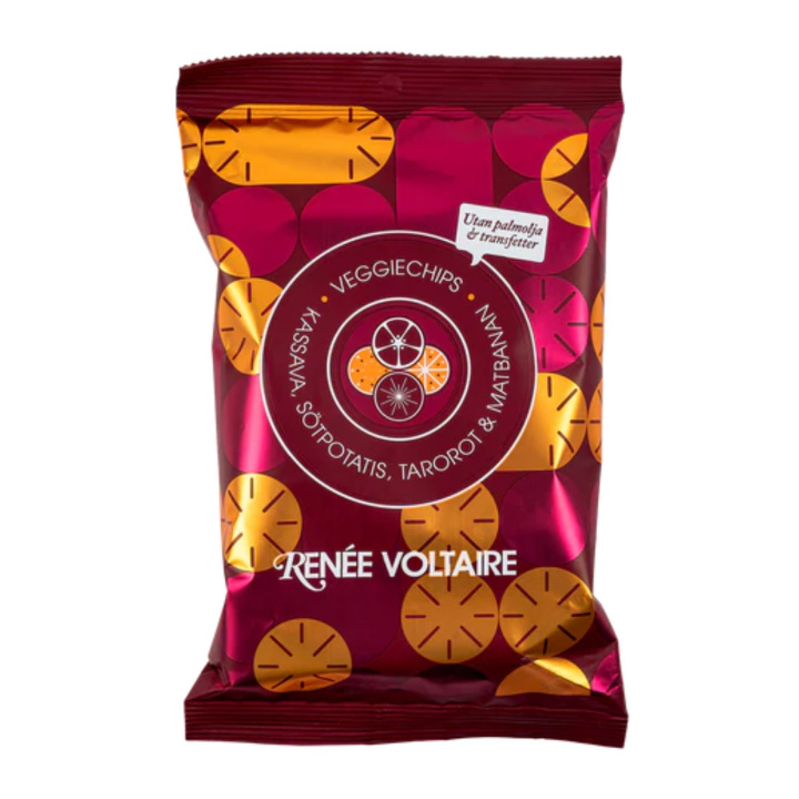 Veggiechips Kassava, Søtpotet & Matbanan 115g i gruppen Råvarer & Drikke / Godteri og sjokolade / Snacks hos Rawfoodshop Scandinavia AB (2359)