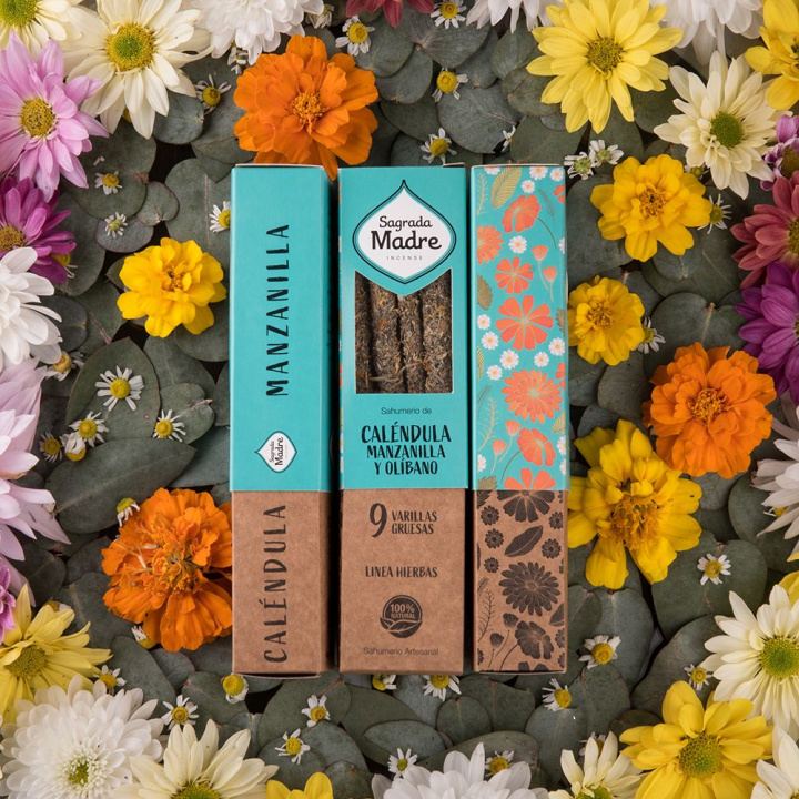 Kamille, Calendula & Frankincense røkelsespinner 9 stk i gruppen Hjem & Sjel / Stemning & duft / Røkelse hos Rawfoodshop Scandinavia AB (24-01)