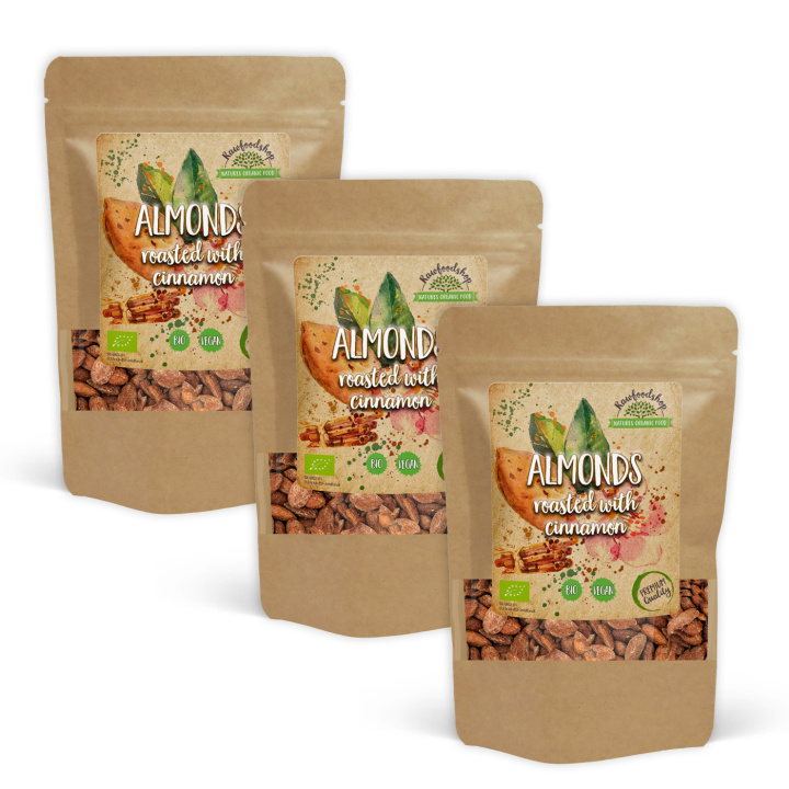 Mandler Ristede med Kanel ØKO 250g x 3 pakker i gruppen Råvarer & Drikke / Nøtter / Mandel hos Rawfoodshop Scandinavia AB (250241-SET3)