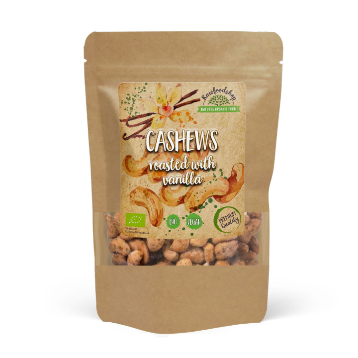 Cashewnøtter Ristet med Vanilje ØKO 250g i gruppen Råvarer & Drikke / Nøtter / Cashewnøtter hos Rawfoodshop Scandinavia AB (250251)