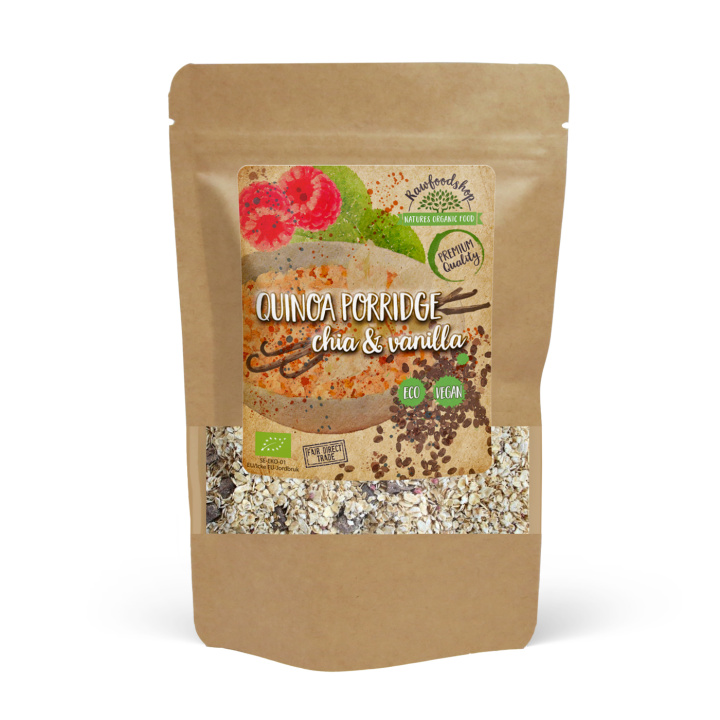 Quinoagrøt Chia & Vanilje ØKO 400g i gruppen Råvarer & Drikke / Spiskammer / Granola & Grøt hos Rawfoodshop Scandinavia AB (27027)
