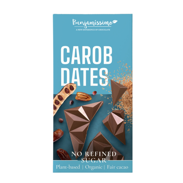 Benjamissimo Carob & Dadler Sukkerfri ØKO 60g i gruppen Råvarer & Drikke / Godteri og sjokolade / Sjokolade og bars hos Rawfoodshop Scandinavia AB (2802)