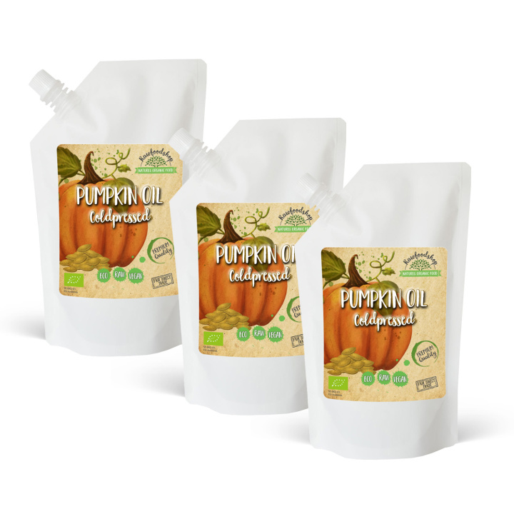 Gresskarfrøolje kaldpresset ØKO 1000ml x 3 pakker i gruppen Hud & Kropp / Naturlig DIY / Vegetabilske oljer hos Rawfoodshop Scandinavia AB (300464-SET3)