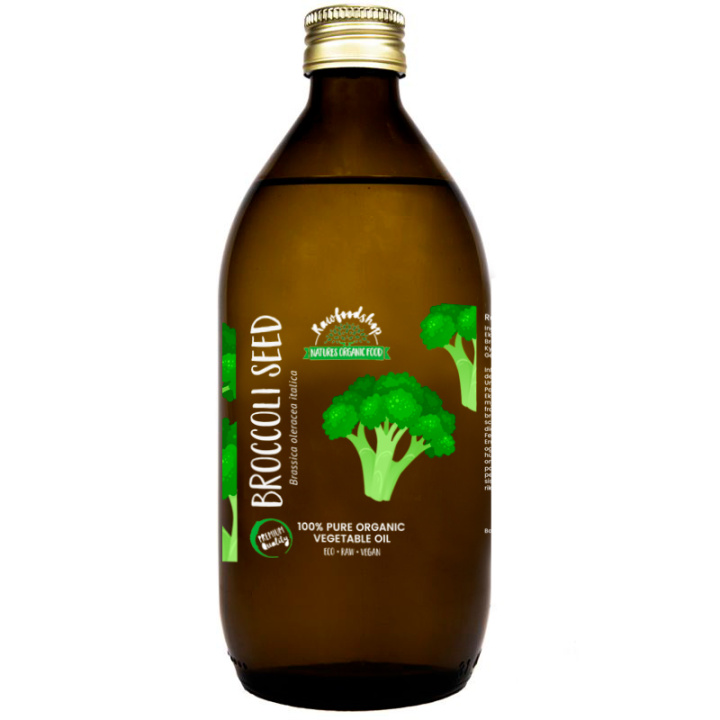 Brokkolifrøolje kaldpresset ØKO 500ml i gruppen Hud & Kropp / Naturlig DIY / Vegetabilske oljer hos Rawfoodshop Scandinavia AB (30052-3)
