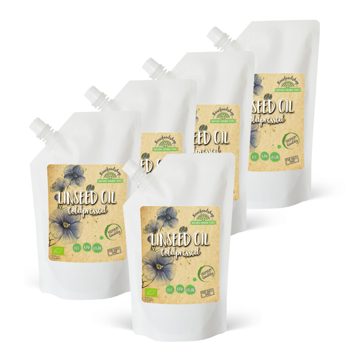 Linfrøolje ØKO 1000ml x 5 pakker i gruppen Hud & Kropp / Naturlig DIY / Vegetabilske oljer hos Rawfoodshop Scandinavia AB (3121203-SET5)