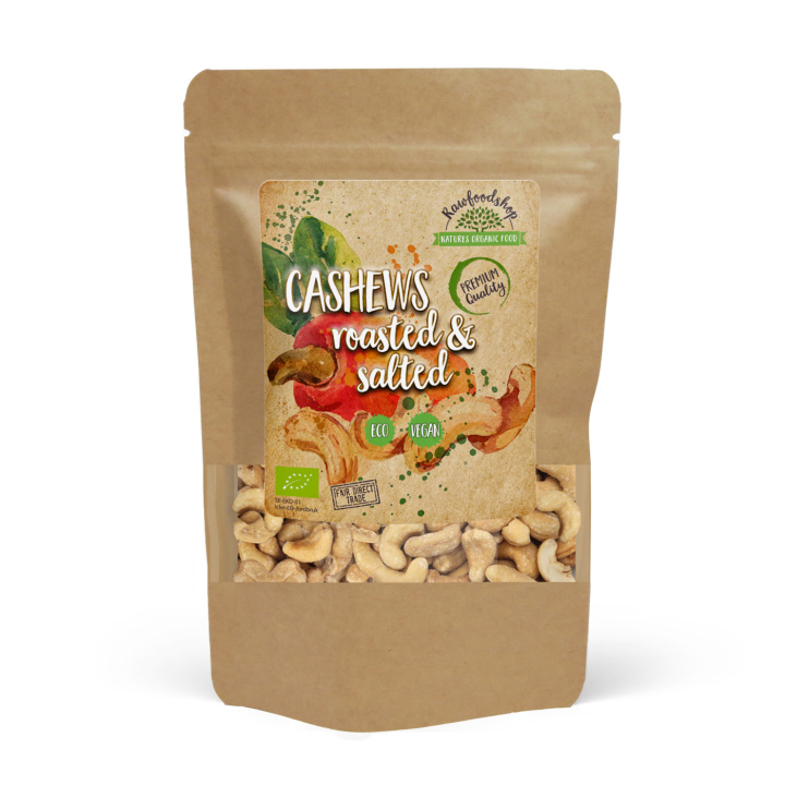Cashewnøtter Ristet & Saltet ØKO 500g i gruppen Råvarer & Drikke / Nøtter / Cashewnøtter hos Rawfoodshop Scandinavia AB (32230FT05)