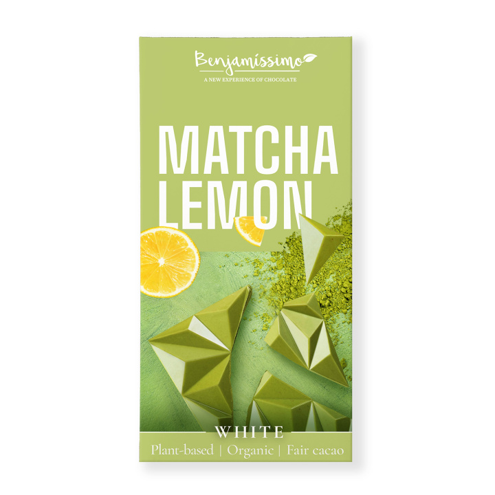 Sjokolade Hvit Matcha & Sitron ØKO 60g i gruppen Råvarer & Drikke / Godteri og sjokolade hos Rawfoodshop Scandinavia AB (3920)