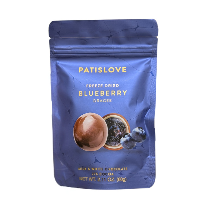 Frysetørkede blåbær i melk- og hvit sjokolade 60 g i gruppen Råvarer & Drikke / Frukt og bær / Blåbær hos Rawfoodshop Scandinavia AB (40002617)