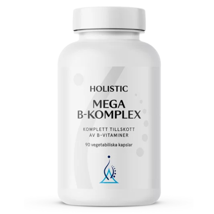 Holistic Mega B-Kompleks 90 kapsler i gruppen Kosttilskudd / Vitaminer / Vitamin B hos Rawfoodshop Scandinavia AB (4123)