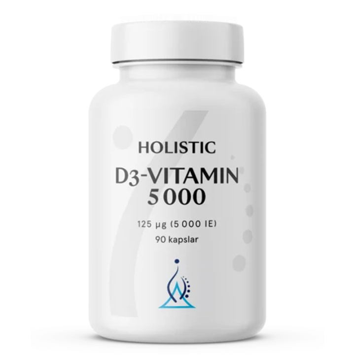 Holistic D3-Vitamin 5000 90kaps i gruppen Kosttilskudd / Vitaminer / Enkle vitaminer hos Rawfoodshop Scandinavia AB (4142)