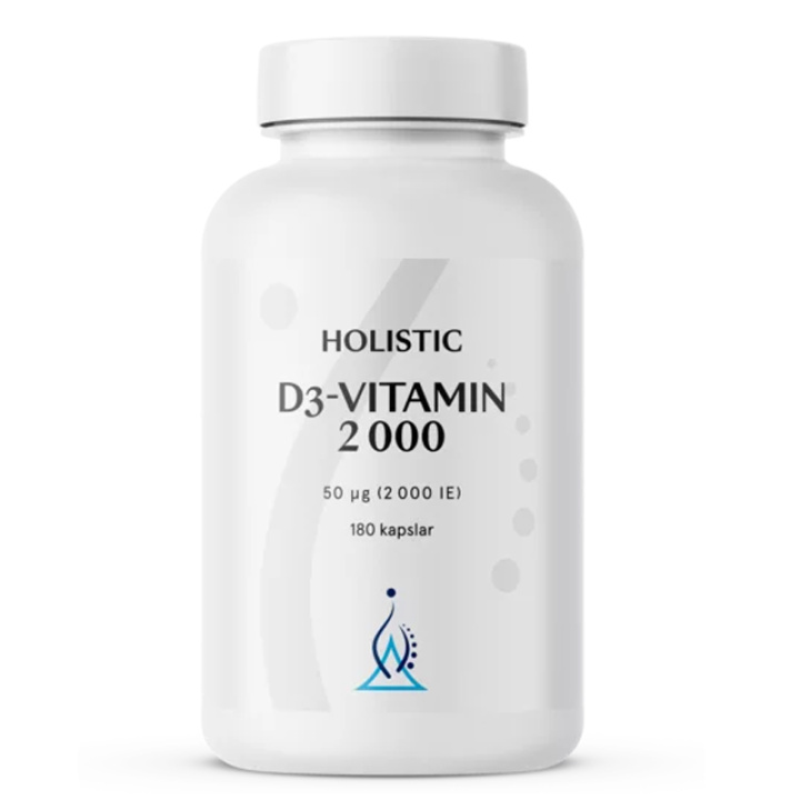 Holistic D3-Vitamin 2000 180kaps i gruppen Kosttilskudd / Vitaminer / Enkle vitaminer hos Rawfoodshop Scandinavia AB (4143)