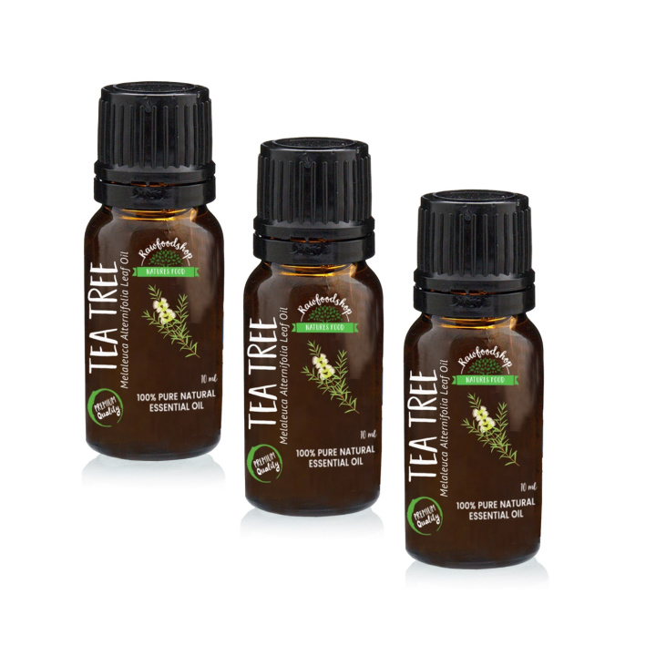 Tea Tree Eterisk Olje 10ml x 3 flasker i gruppen Hud & Kropp / Naturlig DIY / Essensielle oljer hos Rawfoodshop Scandinavia AB (42901-SET3)
