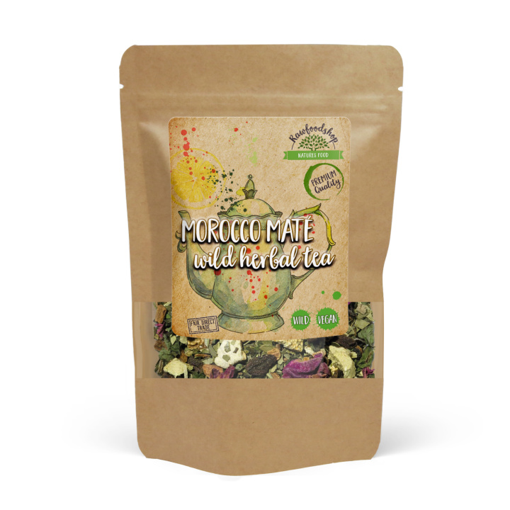 Marokko maté urtete 100g i gruppen Råvarer & Drikke / Drikkevarer / Te hos Rawfoodshop Scandinavia AB (43162)