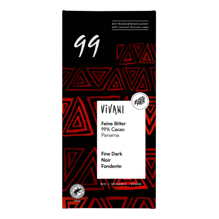 Vivani 99% ØKO 80g i gruppen Råvarer & Drikke / Godteri og sjokolade / Sjokolade og bars hos Rawfoodshop Scandinavia AB (4407)