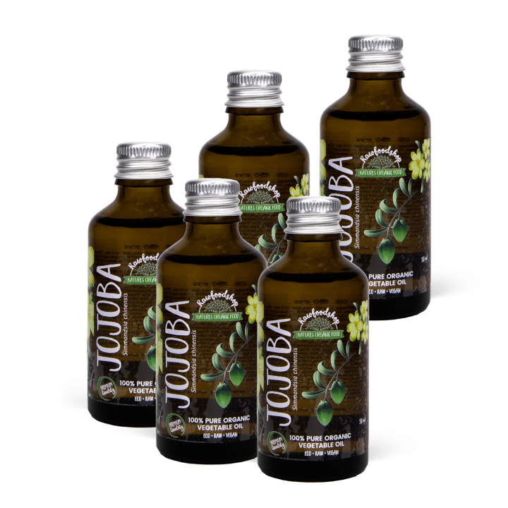 Jojobaolje ØKO 50ml x 5 pakker i gruppen Hud & Kropp / Naturlig DIY / Vegetabilske oljer hos Rawfoodshop Scandinavia AB (5041231-SET5)