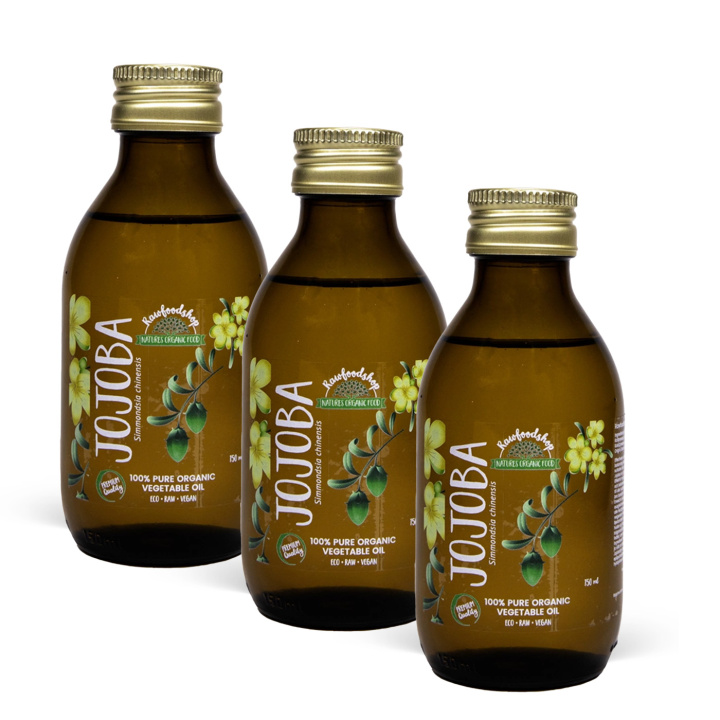 Jojobaolje ØKO 150ml x 3 pakker i gruppen Hud & Kropp / Naturlig DIY / Vegetabilske oljer hos Rawfoodshop Scandinavia AB (5041232-SET3)
