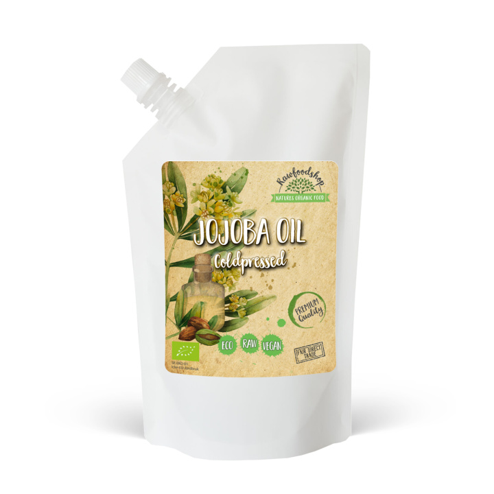 Jojobaolje ØKO 1000ml i gruppen OUTLET 20-80% / Hud & Kropp 20-50% / Hud & kropp 30% hos Rawfoodshop Scandinavia AB (5041234)