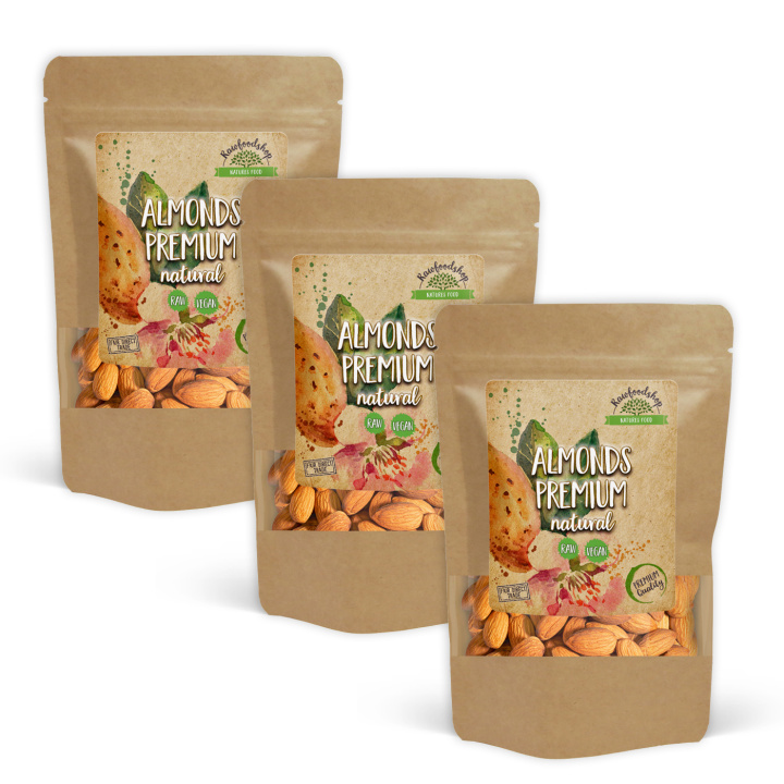 Mandel Premium RAW 200g x 3 pakker i gruppen Råvarer & Drikke / Nøtter / Mandel hos Rawfoodshop Scandinavia AB (5302202-SET3)