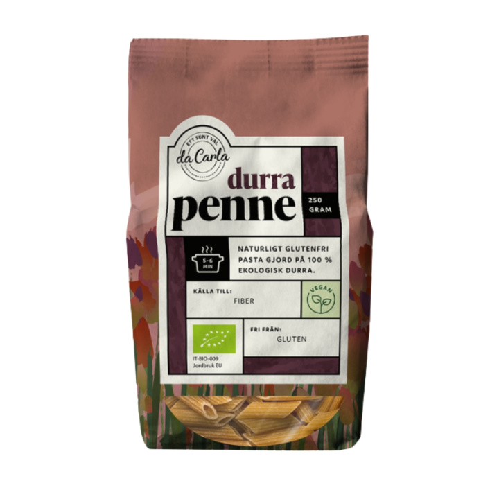 Pasta Penne Durra ØKO 250g i gruppen Råvarer & Drikke / Spiskammer / Pasta og nudler hos Rawfoodshop Scandinavia AB (602)