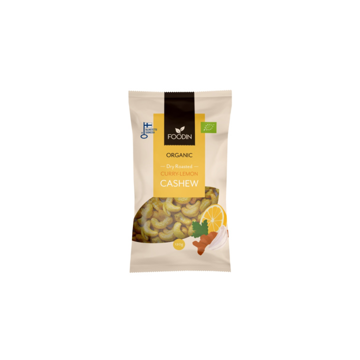 Cashewnøtter Karri Sitron ØKO 120g i gruppen Råvarer & Drikke / Godteri og sjokolade / Snacks hos Rawfoodshop Scandinavia AB (6430048237771)