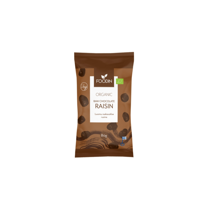 Rosiner i Råsjokolade ØKO 80g i gruppen Råvarer & Drikke / Godteri og sjokolade / Snacks hos Rawfoodshop Scandinavia AB (6430051824876)