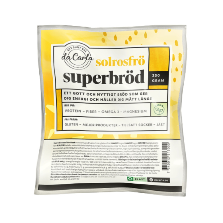 Superbrød Solsikkefrø 350g i gruppen Råvarer & Drikke / Spiskammer / Kaker, kjeks & brød hos Rawfoodshop Scandinavia AB (733N)