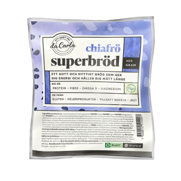 Superbrød Chia 350g i gruppen Råvarer & Drikke / Spiskammer / Kaker, kjeks & brød hos Rawfoodshop Scandinavia AB (735N)