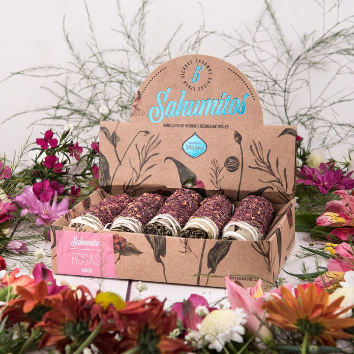 Sahumitos Smudge Sticks Rose & Love 5 stk i gruppen Hjem & Sjel / Stemning & duft / Røkelse hos Rawfoodshop Scandinavia AB (86-01)