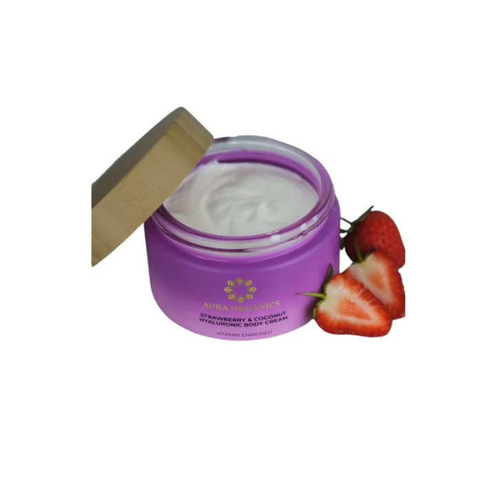 Bodybutter Jordbær & Kokos med Hyaluronsyre ØKO 200ml i gruppen Hud & Kropp / Kropp / Body lotion & Olje hos Rawfoodshop Scandinavia AB (98766789)