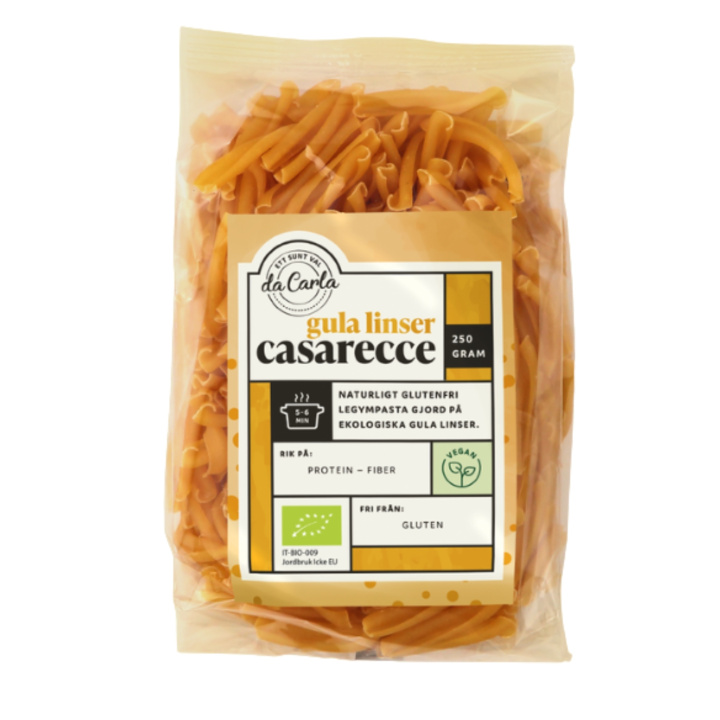Pasta Casarecce Gule Linser ØKO 250g i gruppen Råvarer & Drikke / Spiskammer / Pasta og nudler hos Rawfoodshop Scandinavia AB (9900)
