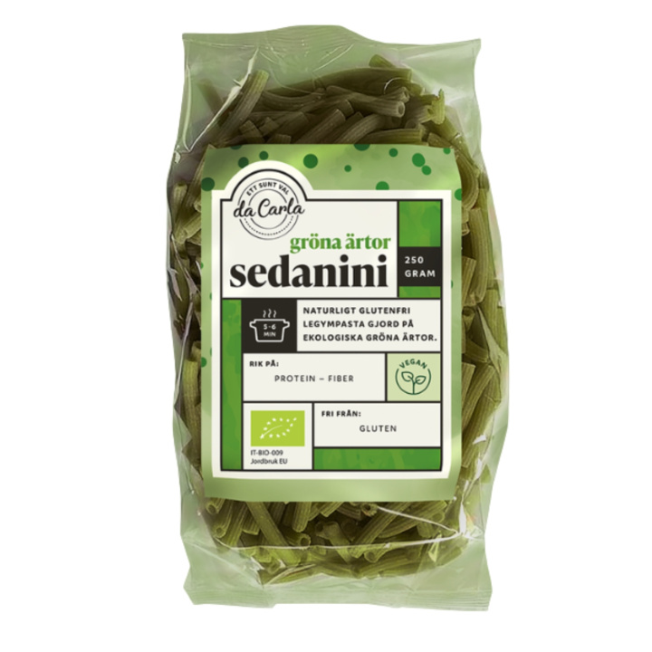Pasta Sedanini Grønne Erter ØKO 250g i gruppen Råvarer & Drikke / Spiskammer / Pasta og nudler hos Rawfoodshop Scandinavia AB (9903N)