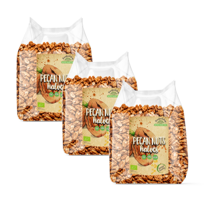 Pekannøtter Premium RAW ØKO 750g x 3 pakker i gruppen Råvarer & Drikke / Nøtter / Pekannøtter hos Rawfoodshop Scandinavia AB (A1060-SET3)