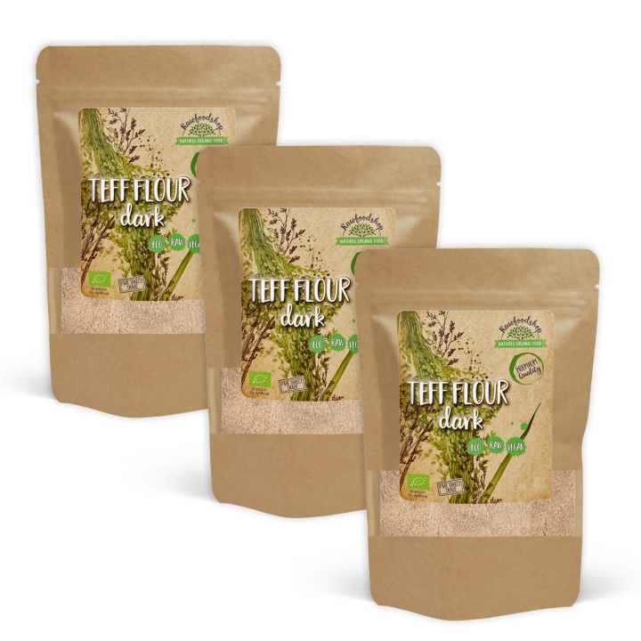 Teffmel Mørkt ØKO 500g x 3 pakker i gruppen Råvarer & Drikke / Baking / Mel hos Rawfoodshop Scandinavia AB (AB021-SET3)