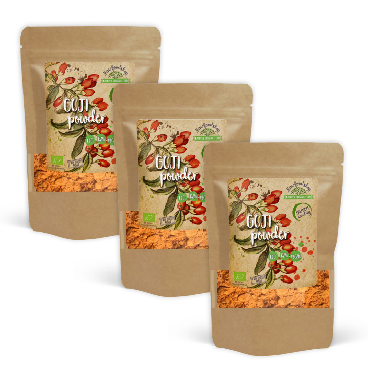 Gojibærpulver ØKO 125g x 3 pakker i gruppen Råvarer & Drikke / Frukt og bær / Gojibær hos Rawfoodshop Scandinavia AB (AB036-SET3)