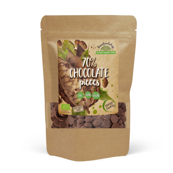 Sjokoladeknapper fra Peru 70% ØKO 100g i gruppen Råvarer & Drikke / Baking / Kakaoprodukter hos Rawfoodshop Scandinavia AB (AB042)