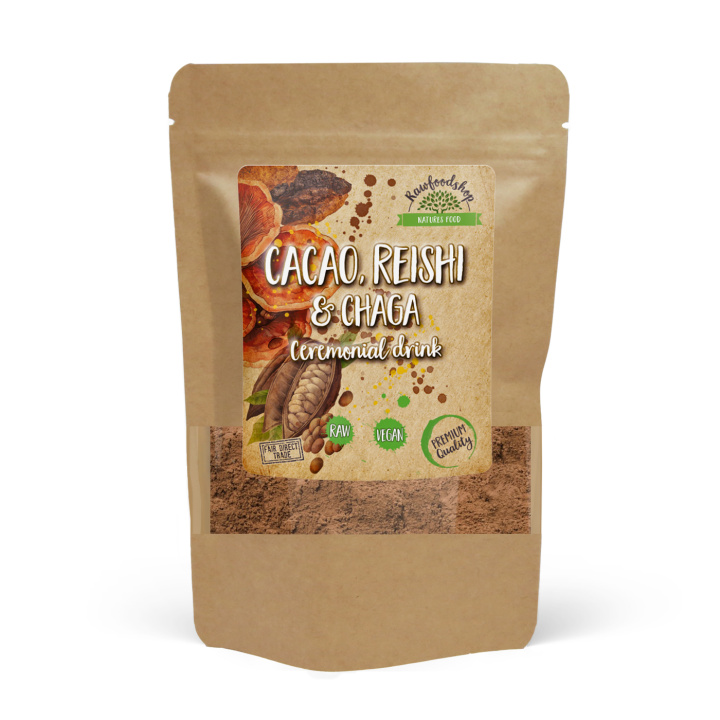 Kakaopulver Seremoniell Reishi & Chaga 100g i gruppen Råvarer & Drikke / Baking / Kakaoprodukter hos Rawfoodshop Scandinavia AB (AYAM111)