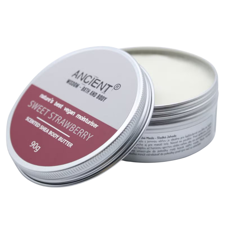 Body Butter Sweet Strawberry 90g i gruppen Hud & Kropp / Kropp / Body lotion & Olje hos Rawfoodshop Scandinavia AB (BBFO-05)