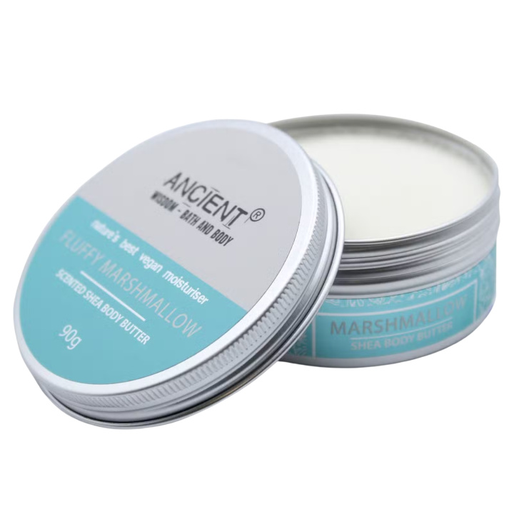 Body Butter Fluffy Marshmallow 90g i gruppen Hud & Kropp / Kropp / Body lotion & Olje hos Rawfoodshop Scandinavia AB (BBFO-06)