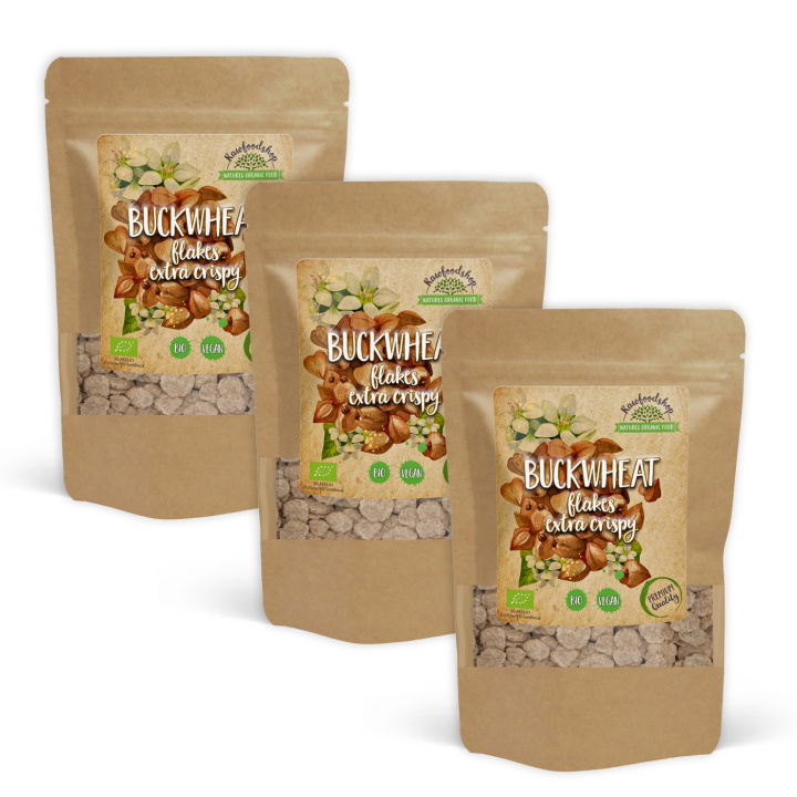 Bokhvete flakes Sprø ØKO 200g x 3 pakker i gruppen Råvarer & Drikke / Baking / Korn og flak hos Rawfoodshop Scandinavia AB (BFK20-SET3)