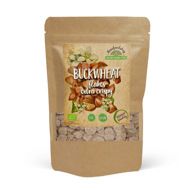 Bokhvete flakes Sprø ØKO 200g i gruppen Råvarer & Drikke / Baking / Korn og flak hos Rawfoodshop Scandinavia AB (BFK20)