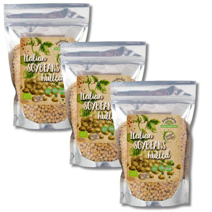 Sojabönor skallet EKO 1kg x 3 pakker i gruppen Råvarer & Drikke / Spiskammer / Belgvekster / Bønner hos Rawfoodshop Scandinavia AB (BON51-SET3)