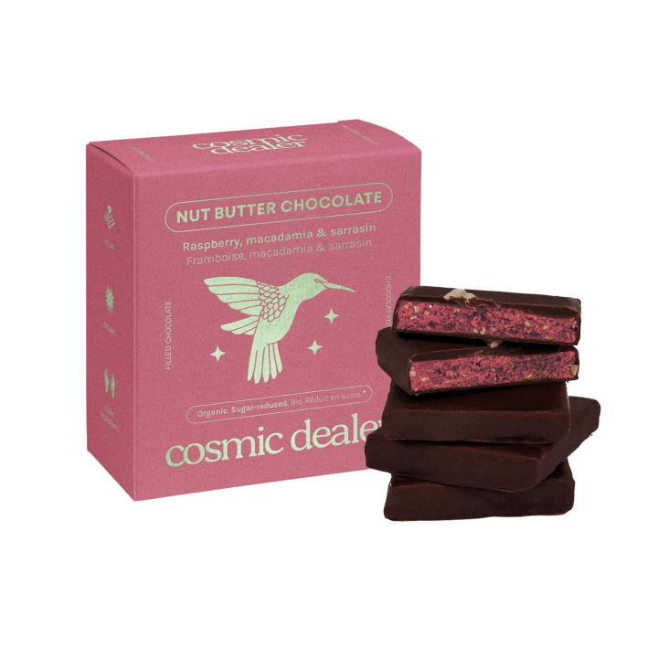 Sjokoladeboks Bringebær & Bokhvete ØKO 4 x 20g i gruppen Råvarer & Drikke / Godteri og sjokolade / Sjokolade og bars hos Rawfoodshop Scandinavia AB (BOX4CHAKRARASP)