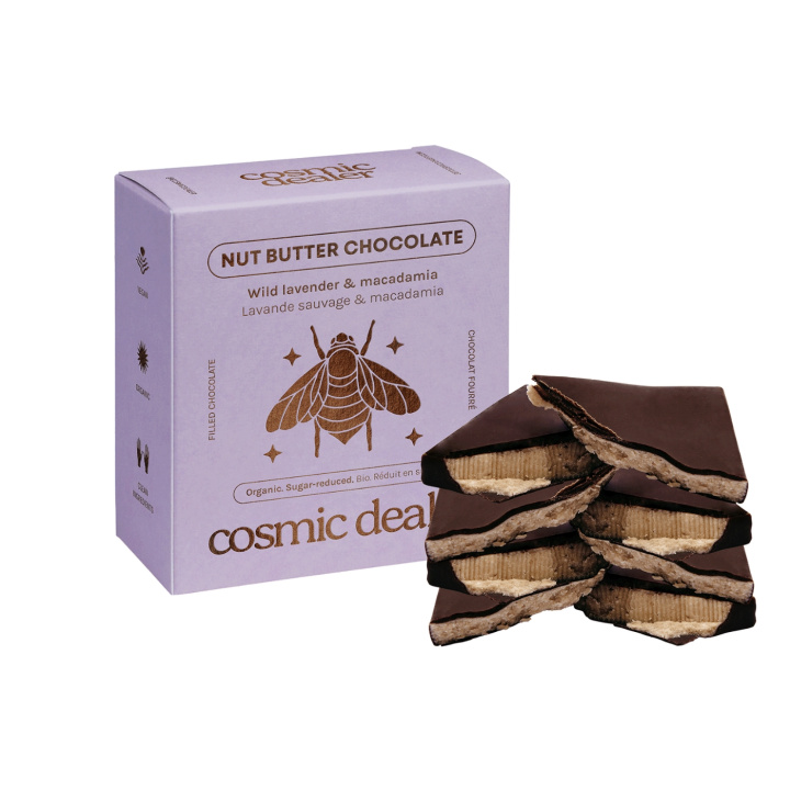 Sjokoladeboks Lavendel ØKO 4 x 20g i gruppen Råvarer & Drikke / Godteri og sjokolade / Sjokolade og bars hos Rawfoodshop Scandinavia AB (BOX4LAVENDER)
