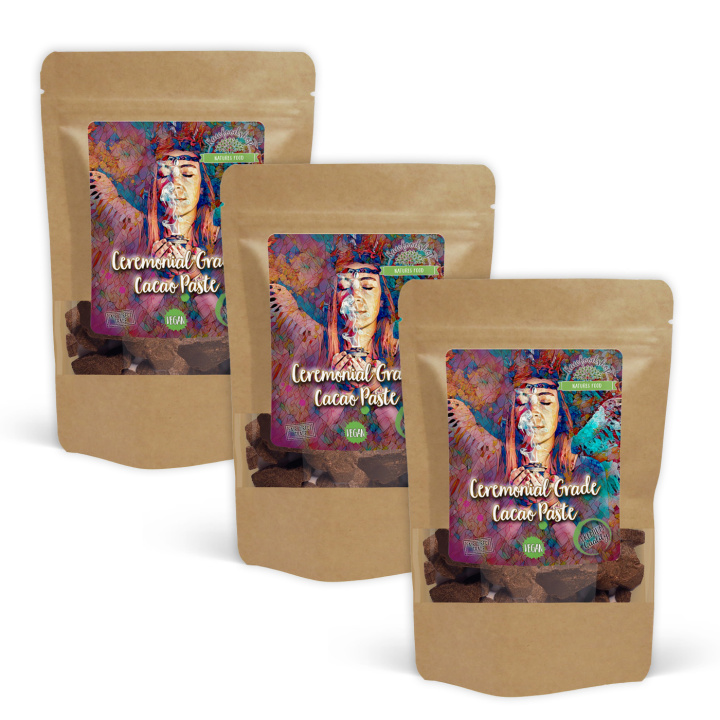 Ceremonial Grade Kakaomassa 200g x 3 pakker i gruppen Råvarer & Drikke / Baking / Kakaoprodukter hos Rawfoodshop Scandinavia AB (CACAOLAB01200-SET3)