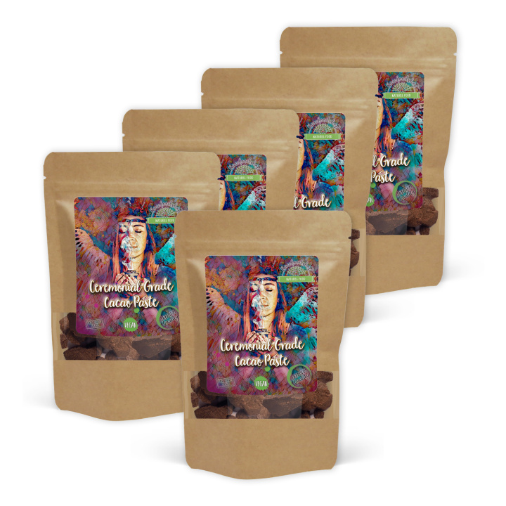 Ceremonial Grade Kakaomassa 200g x 5 pakker i gruppen Råvarer & Drikke / Baking / Kakaoprodukter hos Rawfoodshop Scandinavia AB (CACAOLAB01200-SET5)