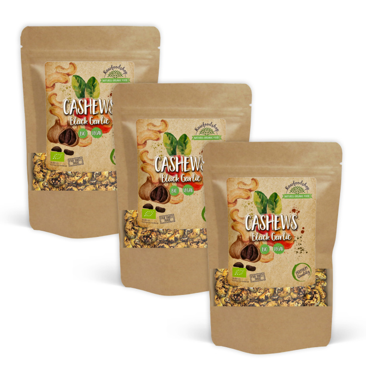 Cashewnøtter Svart Hvitløk ØKO 200g x 3 pakker i gruppen Råvarer & Drikke / Nøtter / Cashewnøtter hos Rawfoodshop Scandinavia AB (CAJAIL5200-SET3)