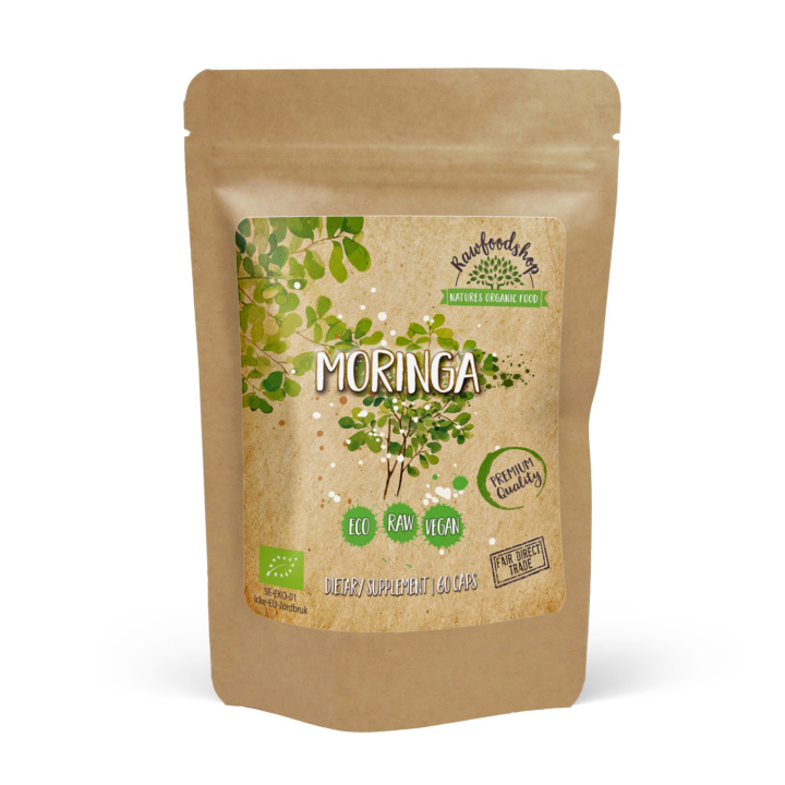 Moringa ØKO 500mg 60 kapsler i gruppen Kosttilskudd / Urter & Planter / Urter hos Rawfoodshop Scandinavia AB (CAPMOR60)