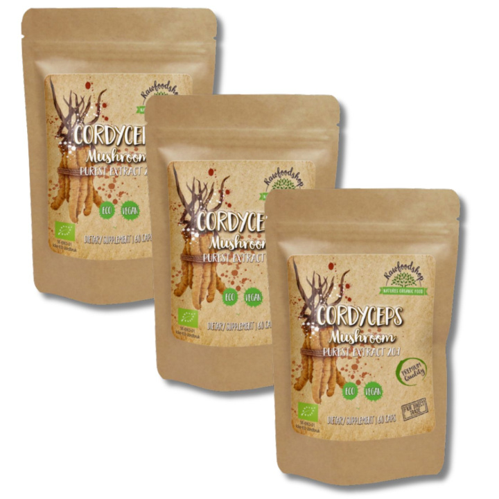 Cordyceps Extract ØKO 400mg 60 kapsler x 3 pakker i gruppen Kosttilskudd / Urter & Planter / Sopp hos Rawfoodshop Scandinavia AB (CAPSCOR60-SET3)