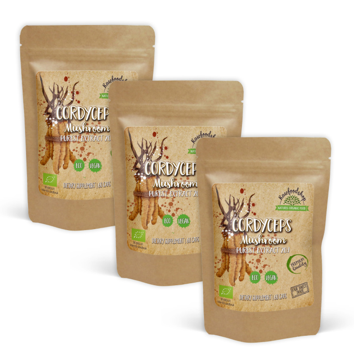 Cordyceps Extract ØKO 400mg 60 kapsler x 3 pakker i gruppen Kosttilskudd / Urter & Planter / Sopp hos Rawfoodshop Scandinavia AB (CAPSCOR60-SET3)